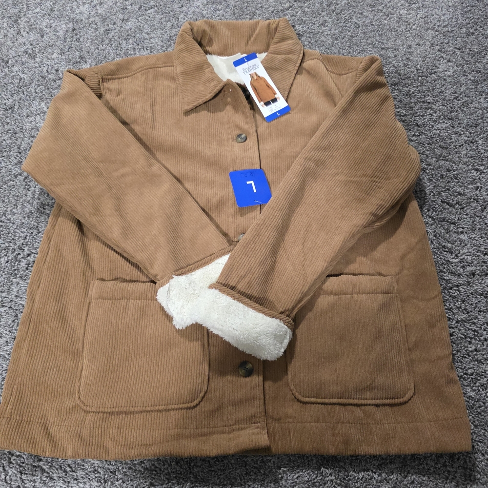 Boston Traders Tan Corduroy Jacket with Sherpa Collar